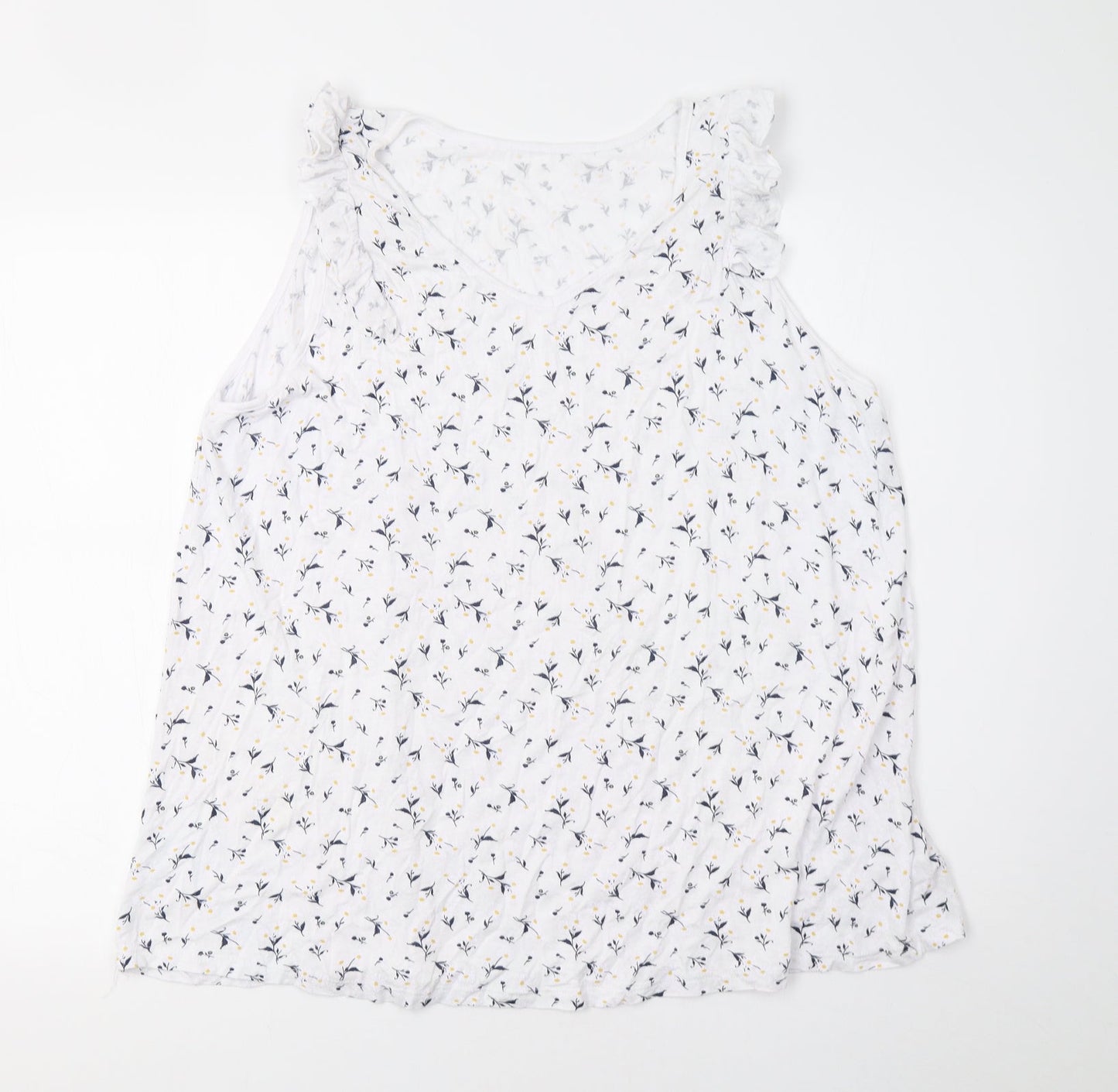Preworn Womens White Animal Print  Basic Tank Size L