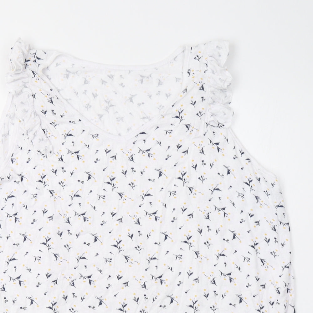 Preworn Womens White Animal Print  Basic Tank Size L