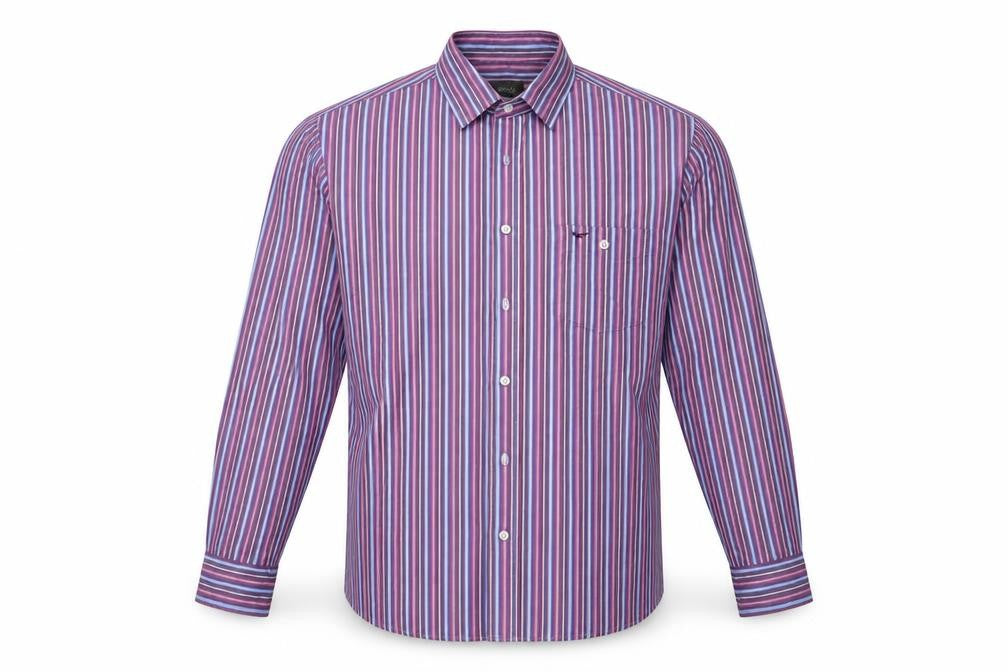 Wolsey Mens Purple Striped   Button-Up Size M