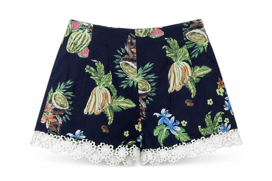 Love & Other Things Womens Blue Floral  Bermuda Shorts Size XS