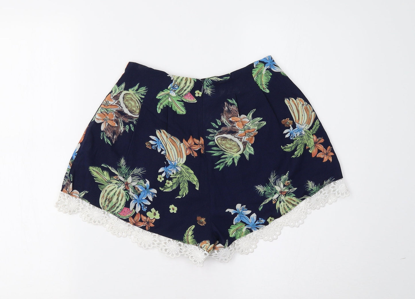 Love & Other Things Womens Blue Floral  Bermuda Shorts Size XS