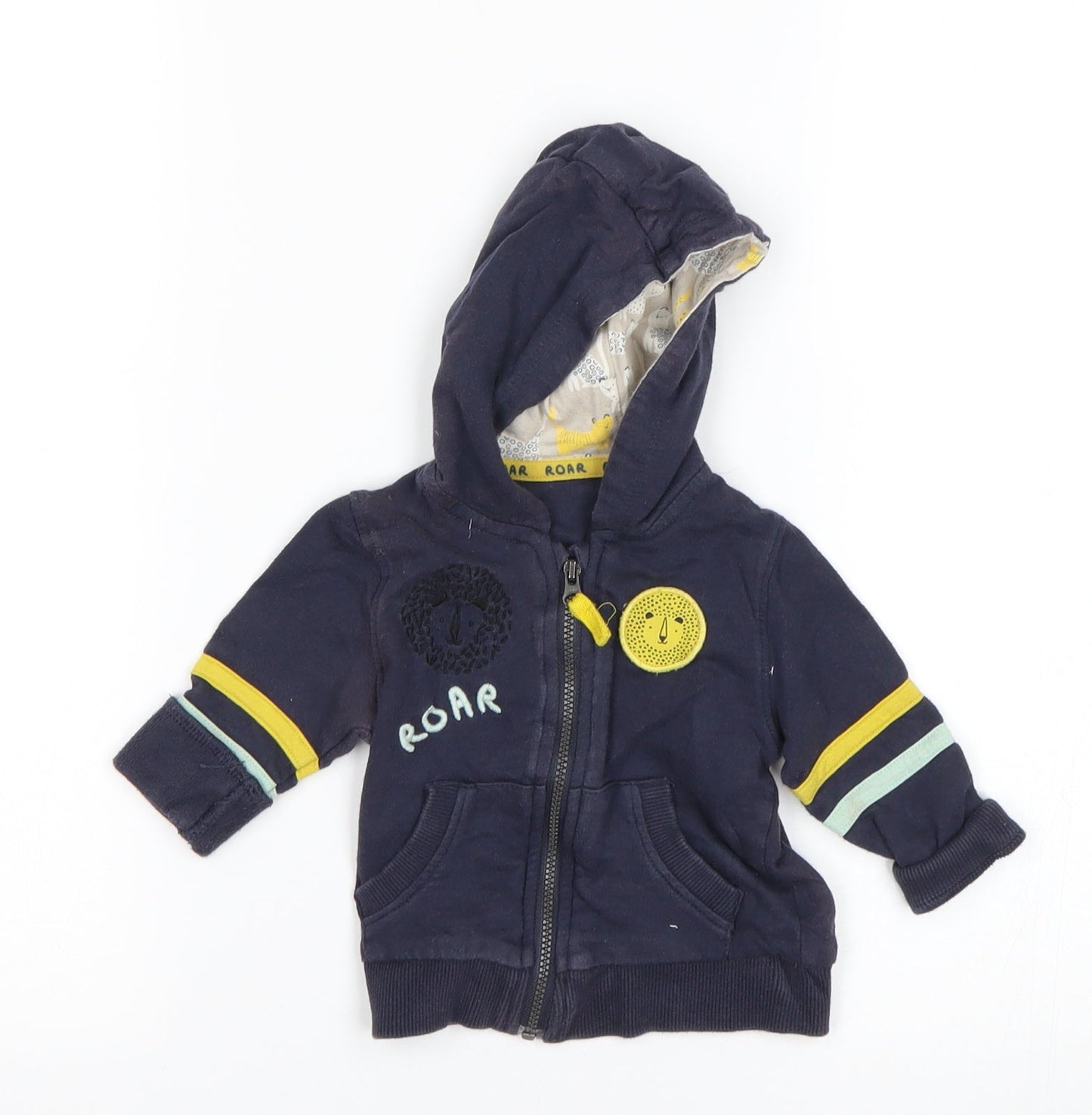 Mini Club Boys Blue   Full Zip Jumper Size 3-6 Months