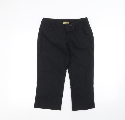 Review Womens Black   Cropped Trousers Size 10 L20 in