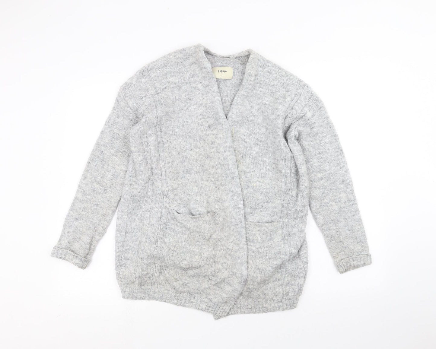 Papaya Womens Grey   Cardigan Jumper Size S