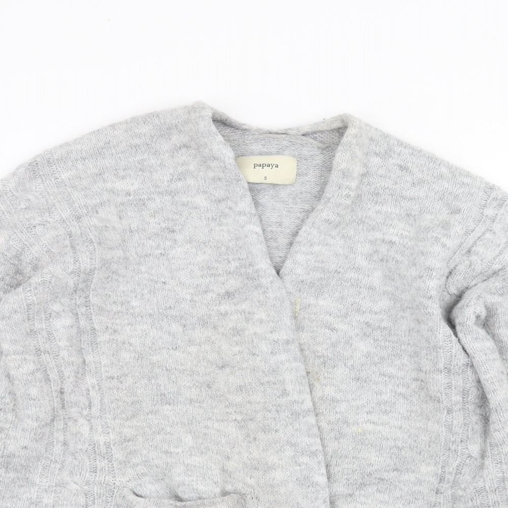 Papaya Womens Grey   Cardigan Jumper Size S