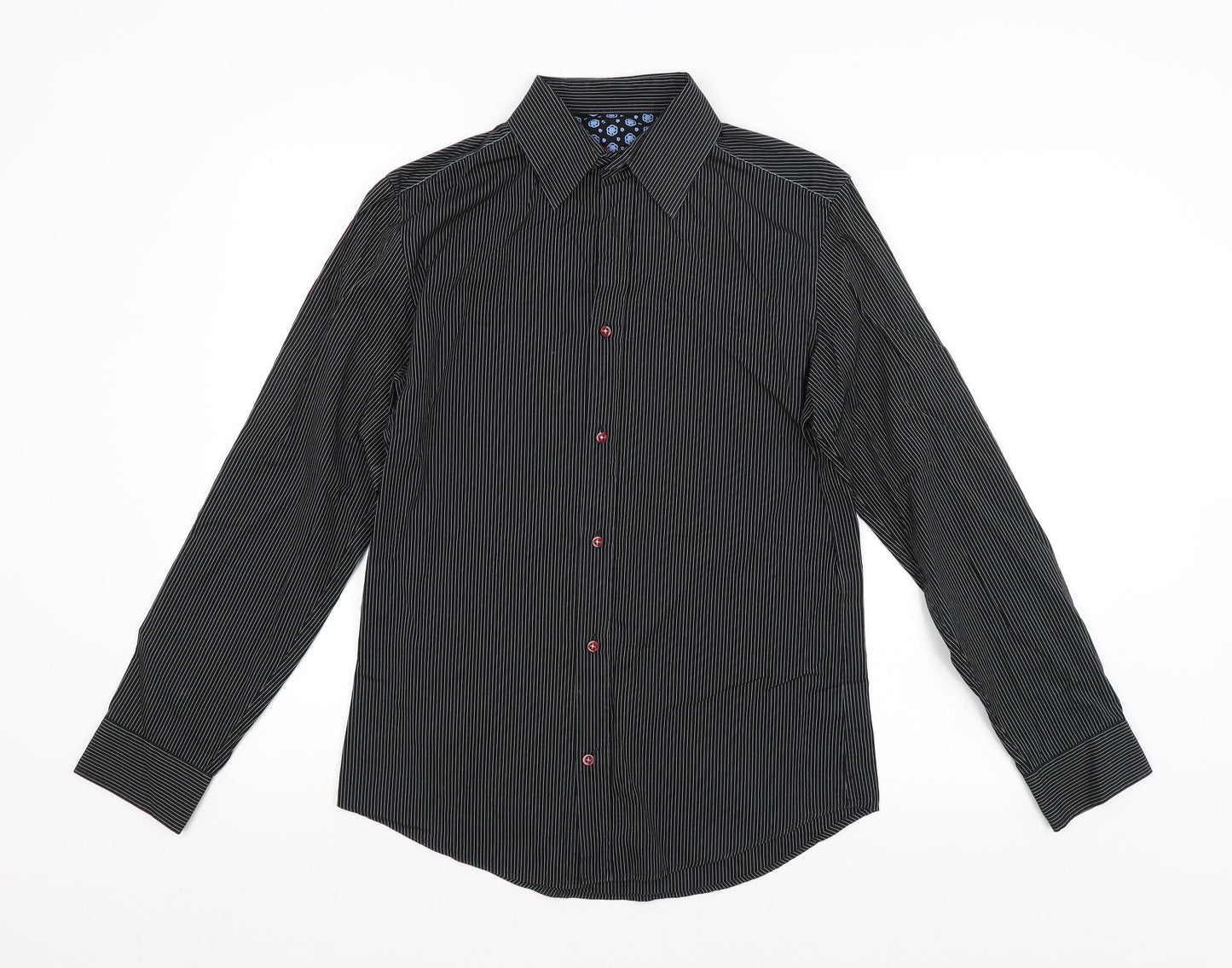 NEXT Mens Black Striped   Button-Up Size S