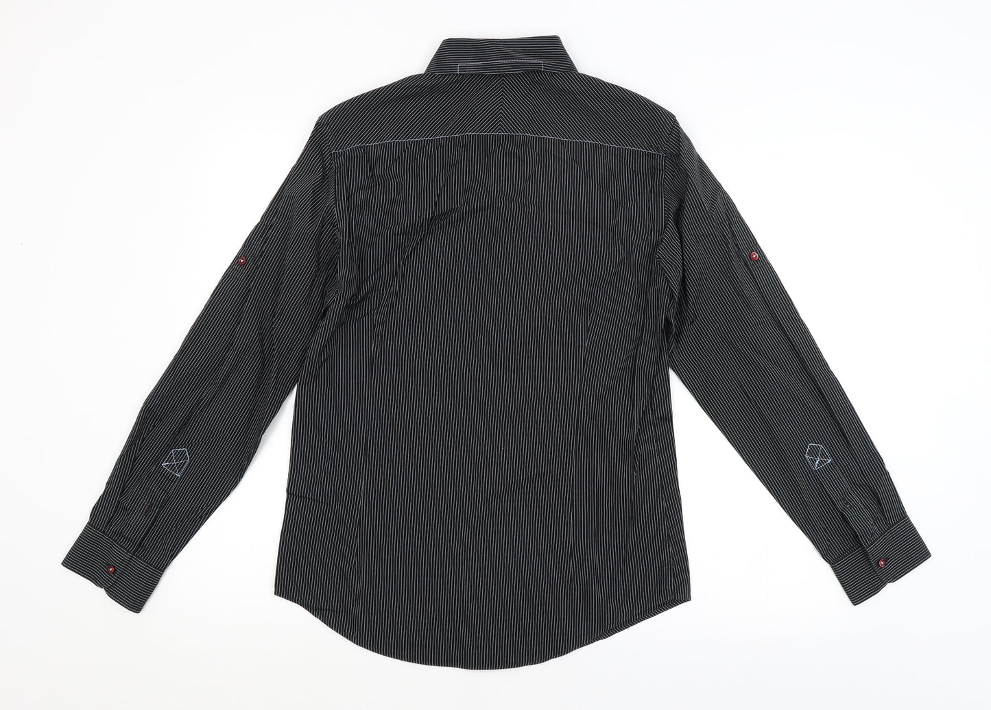 NEXT Mens Black Striped   Button-Up Size S