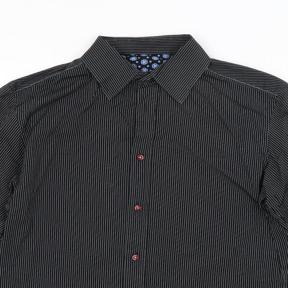 NEXT Mens Black Striped   Button-Up Size S