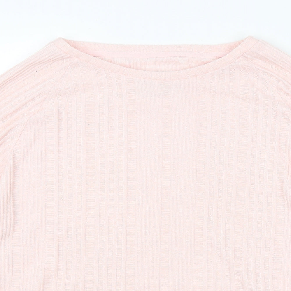 Preworn Womens Pink Striped  Pullover Jumper Size S