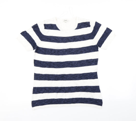Text Womens Multicoloured Striped  Basic T-Shirt Size M