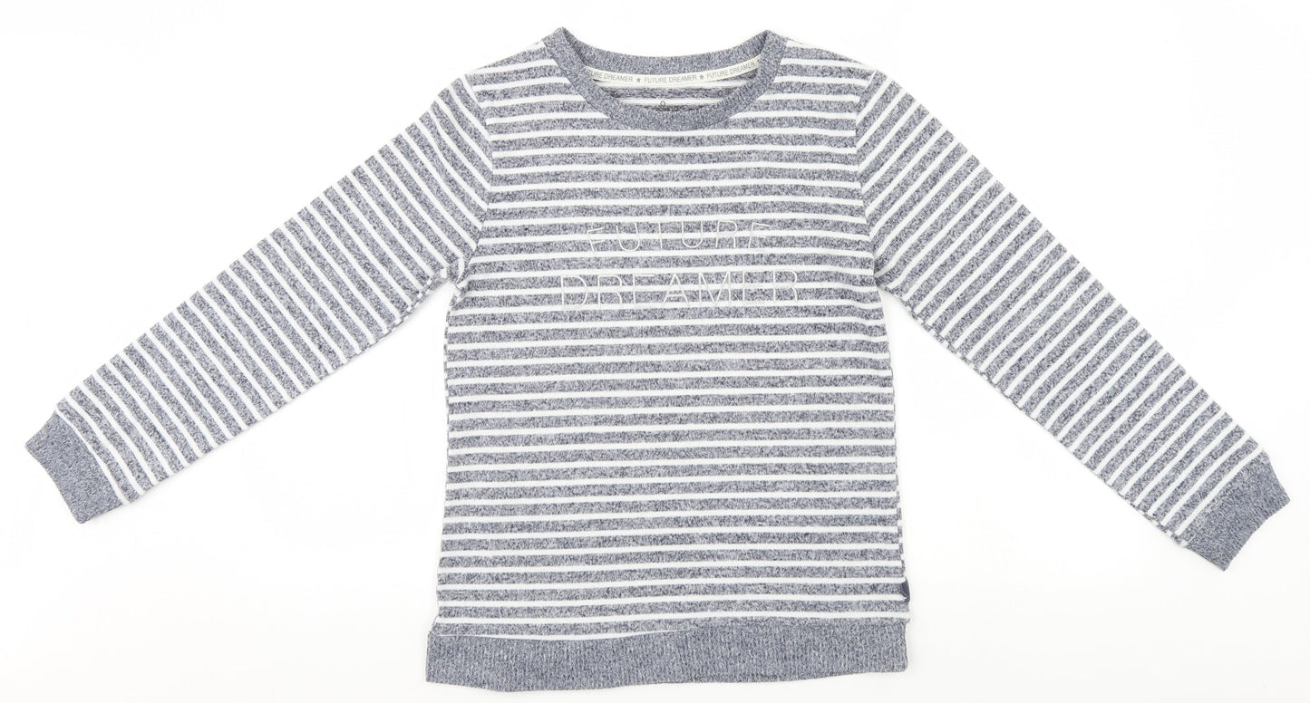 Love to lounge Womens Grey Striped  Pullover Jumper Size 6  - Future Dreamer