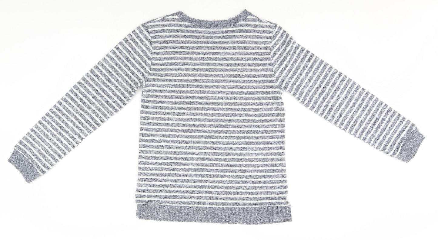 Love to lounge Womens Grey Striped  Pullover Jumper Size 6  - Future Dreamer