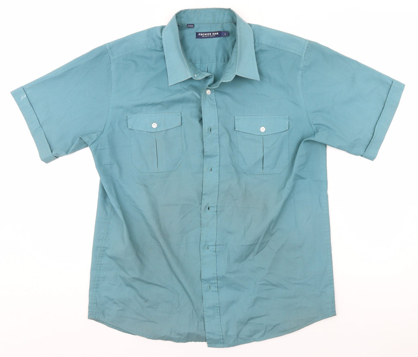 Premier Mens Grey    Button-Up Size L