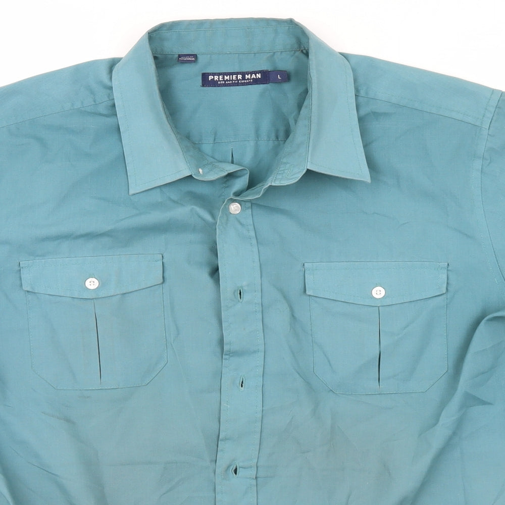 Premier Mens Grey    Button-Up Size L