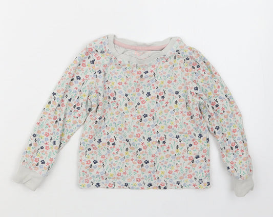 TU Girls White Floral  Top Pyjama Set Size 3-4 Years