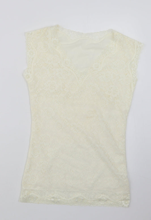 Preworn Womens Ivory   Basic T-Shirt Size XL