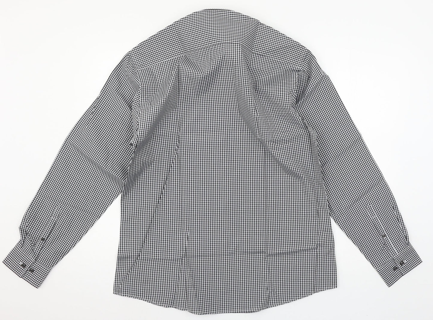 Disley Mens Black Check   Button-Up Size 40