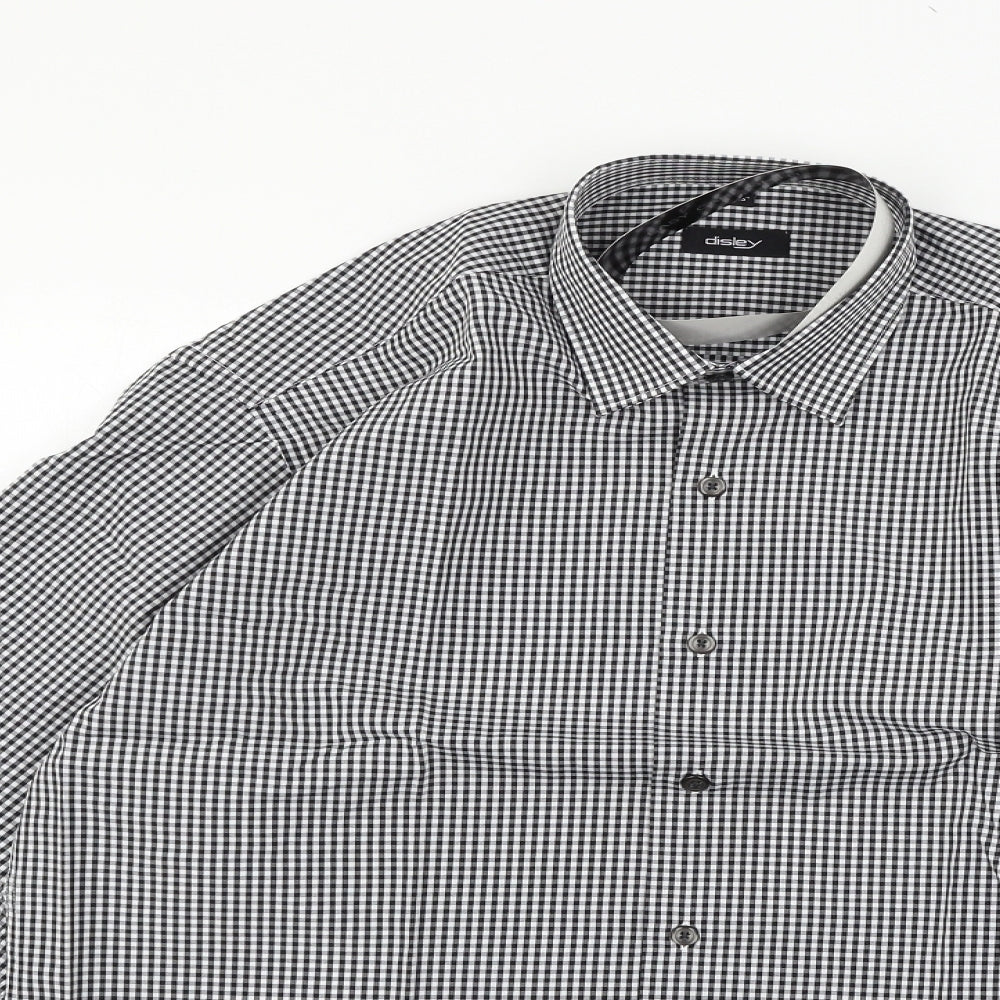 Disley Mens Black Check   Button-Up Size 40