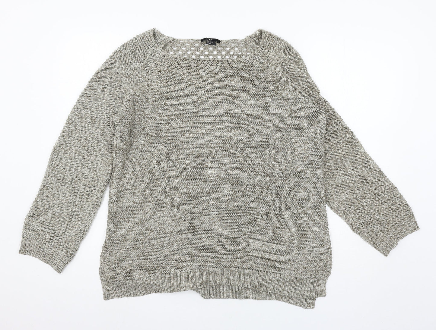 H&M Womens Grey  Knit Pullover Jumper Size M