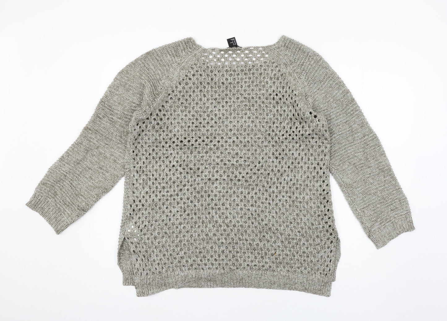 H&M Womens Grey  Knit Pullover Jumper Size M