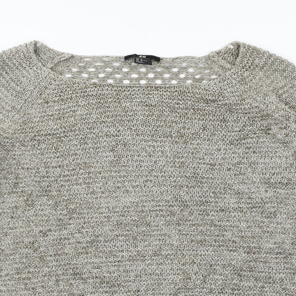 H&M Womens Grey  Knit Pullover Jumper Size M