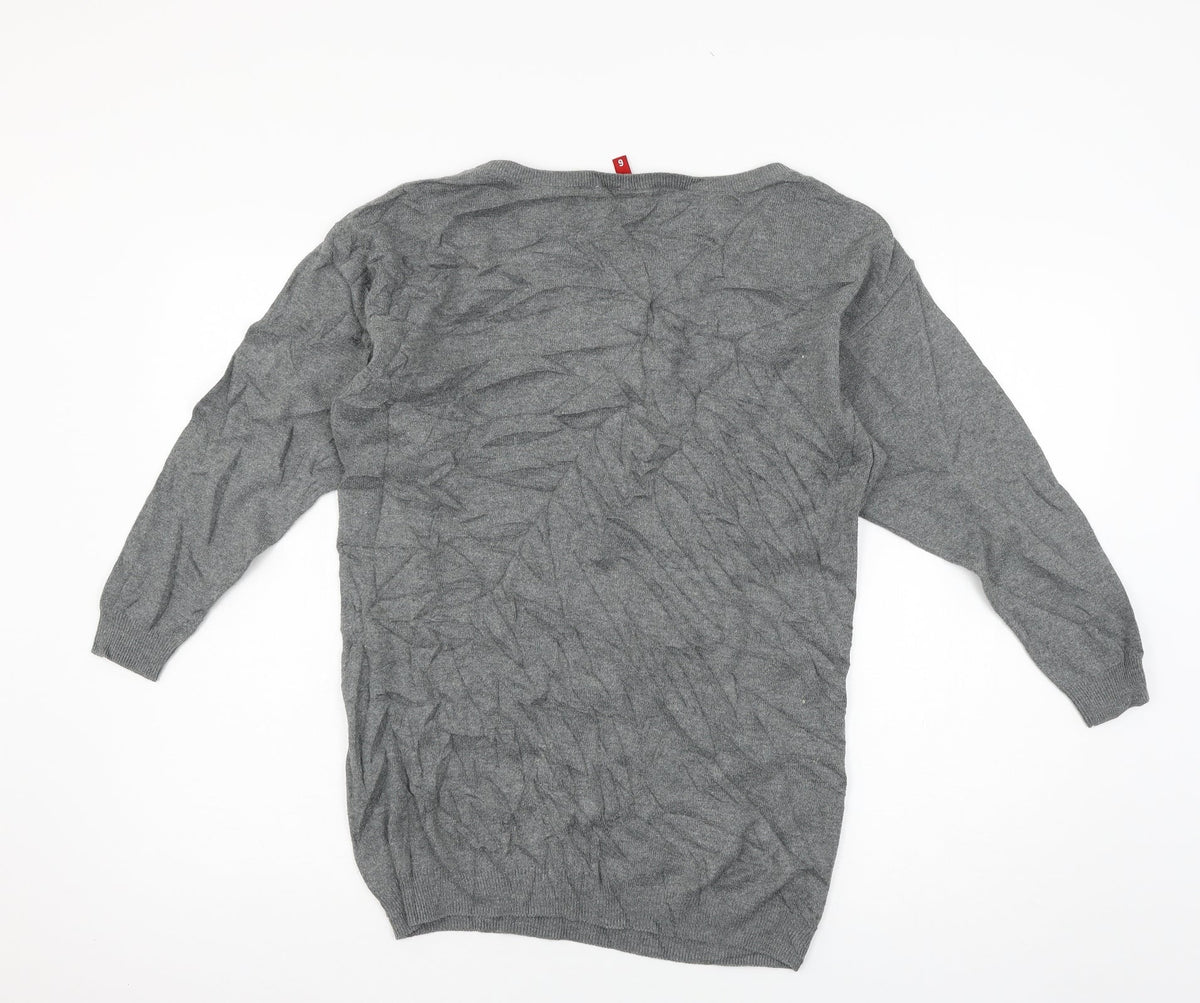 Back view of Divided women’s grey knit jumper, size UK 6, - mickey mouse