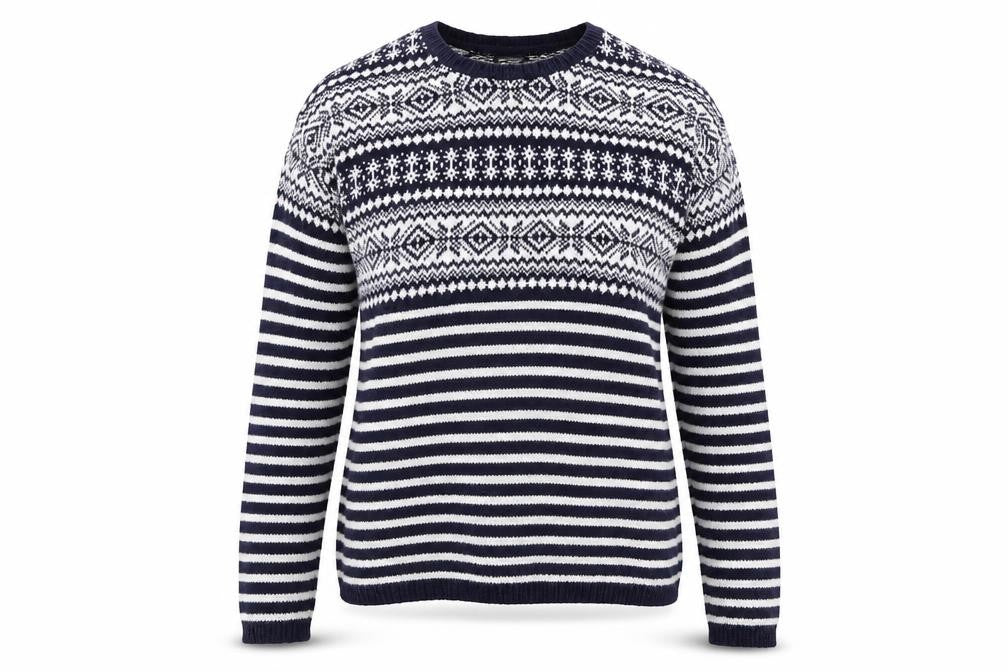 H&M Womens Blue Striped Knit Pullover Jumper Size S