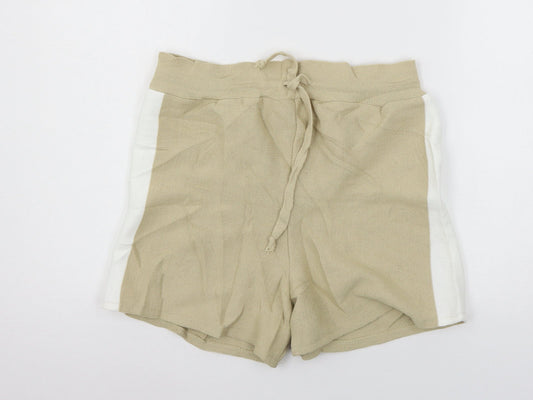 Boohoo Womens Beige  Knit Bermuda Shorts Size 8