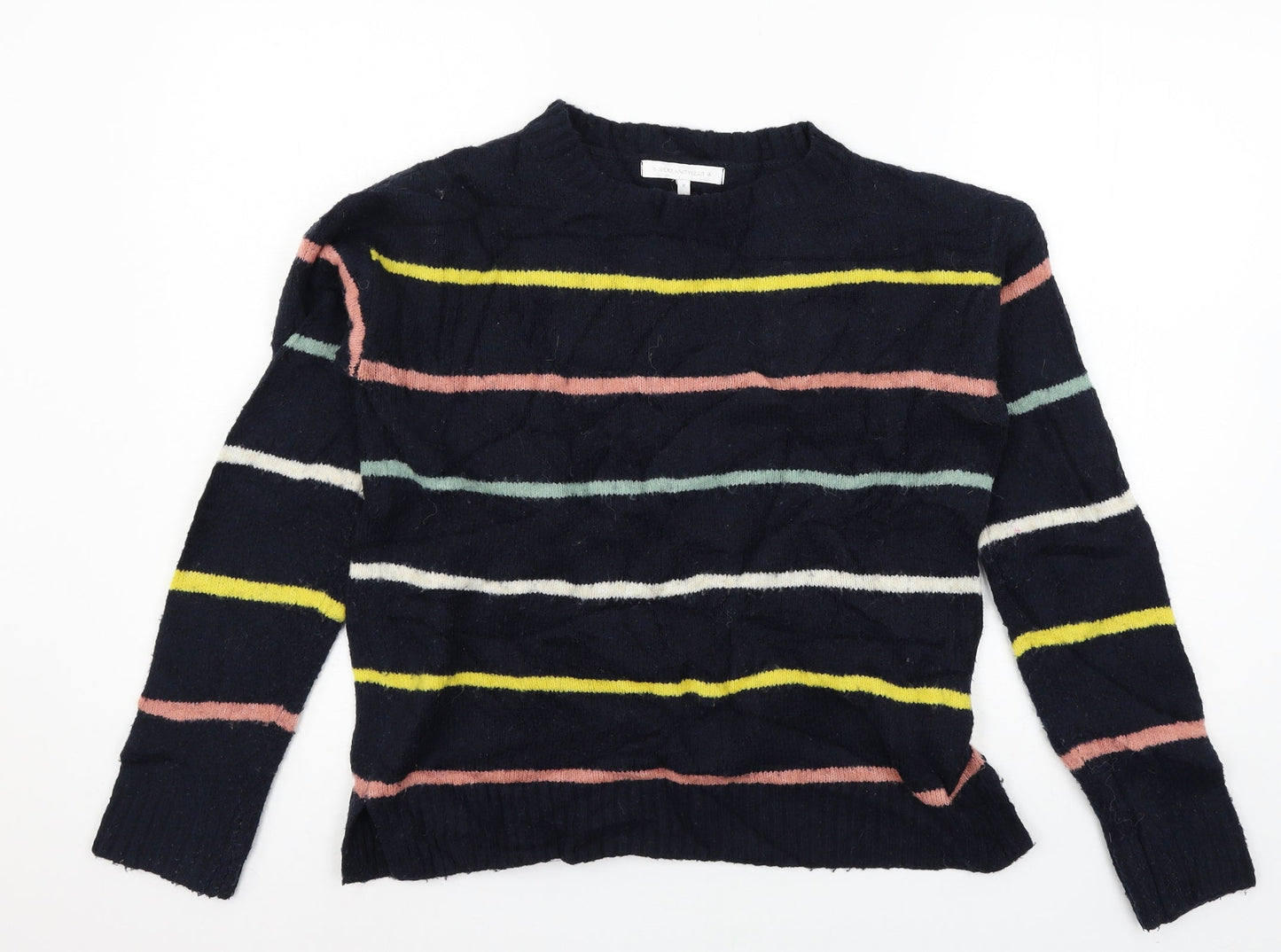 NEXT Womens Blue Striped Knit Pullover Jumper Size 8