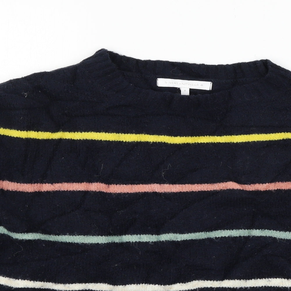 NEXT Womens Blue Striped Knit Pullover Jumper Size 8