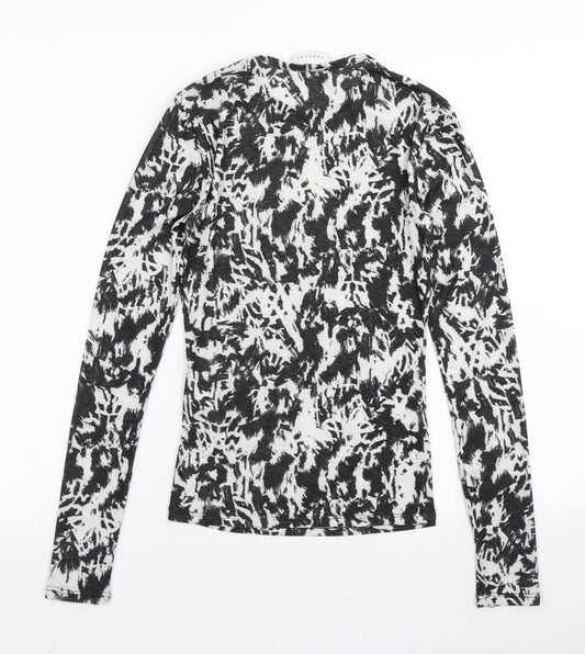 Topshop Womens Black Animal Print  Basic T-Shirt Size 6