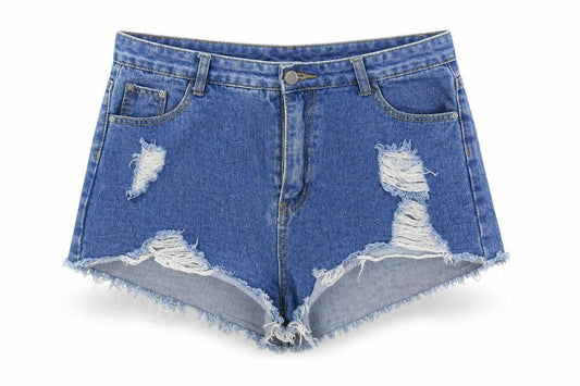 Preworn Womens Blue  Denim Hot Pants Shorts Size L