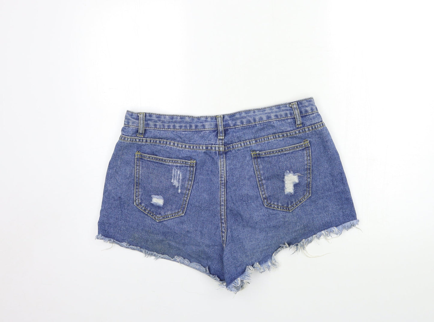 Preworn Womens Blue  Denim Hot Pants Shorts Size L