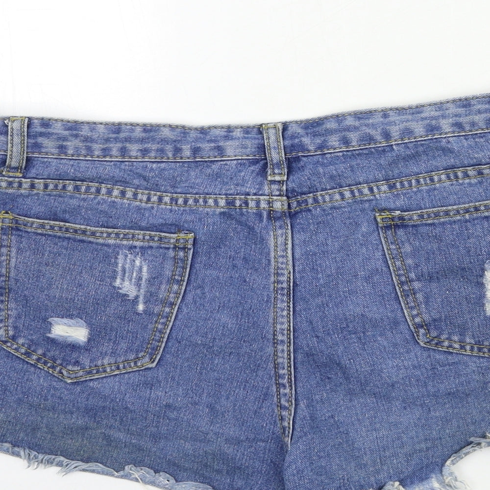 Preworn Womens Blue  Denim Hot Pants Shorts Size L