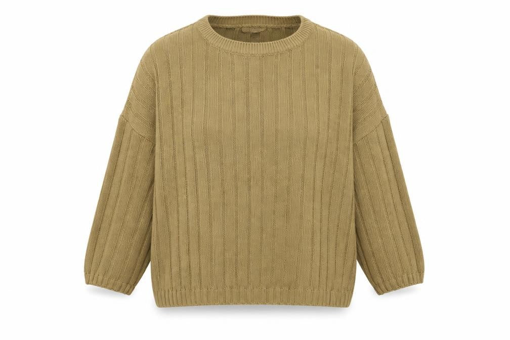 Front view of Papaya women’s brown knit jumper, size UK 14