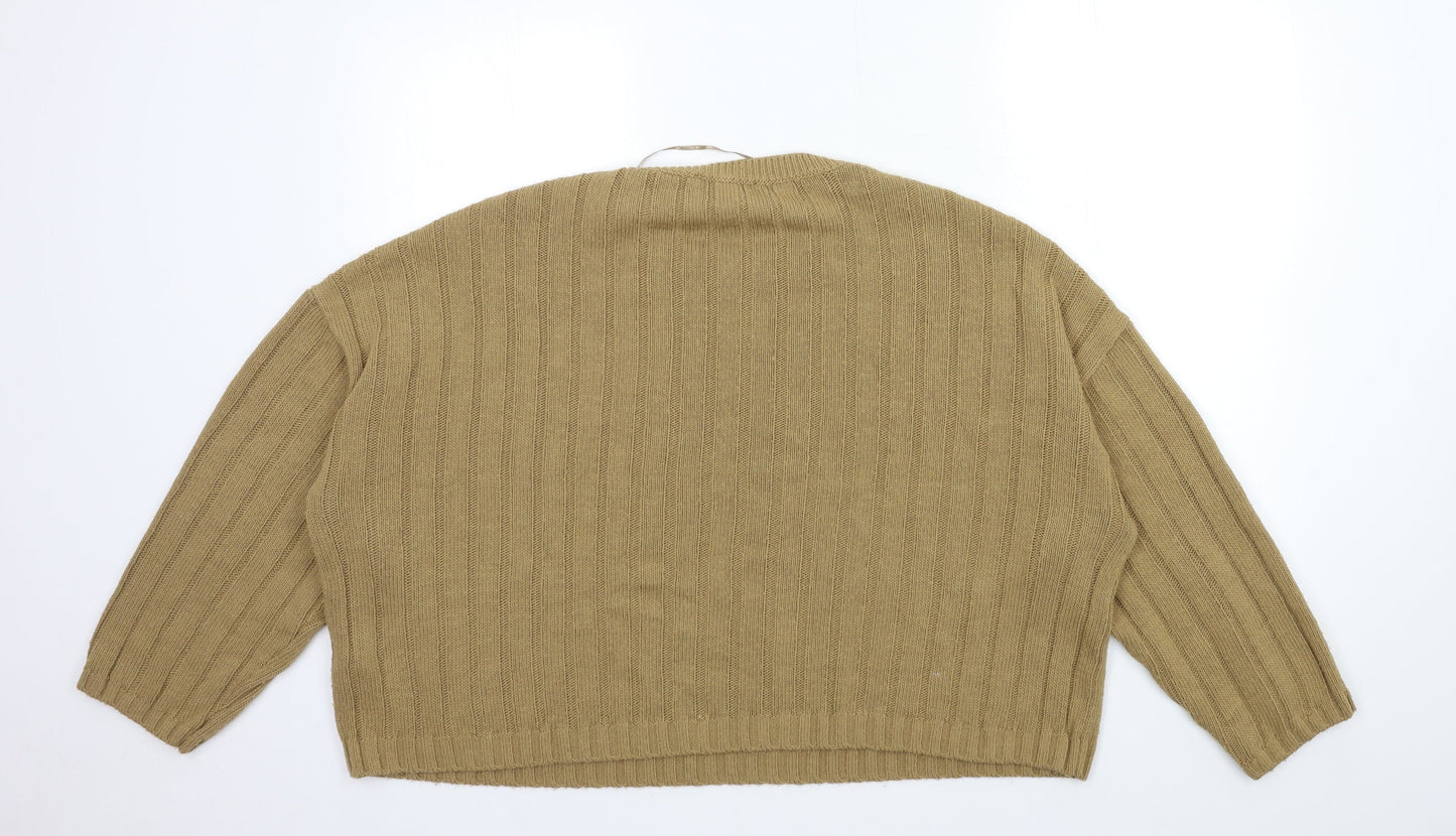Papaya Womens Brown  Knit Pullover Jumper Size 14