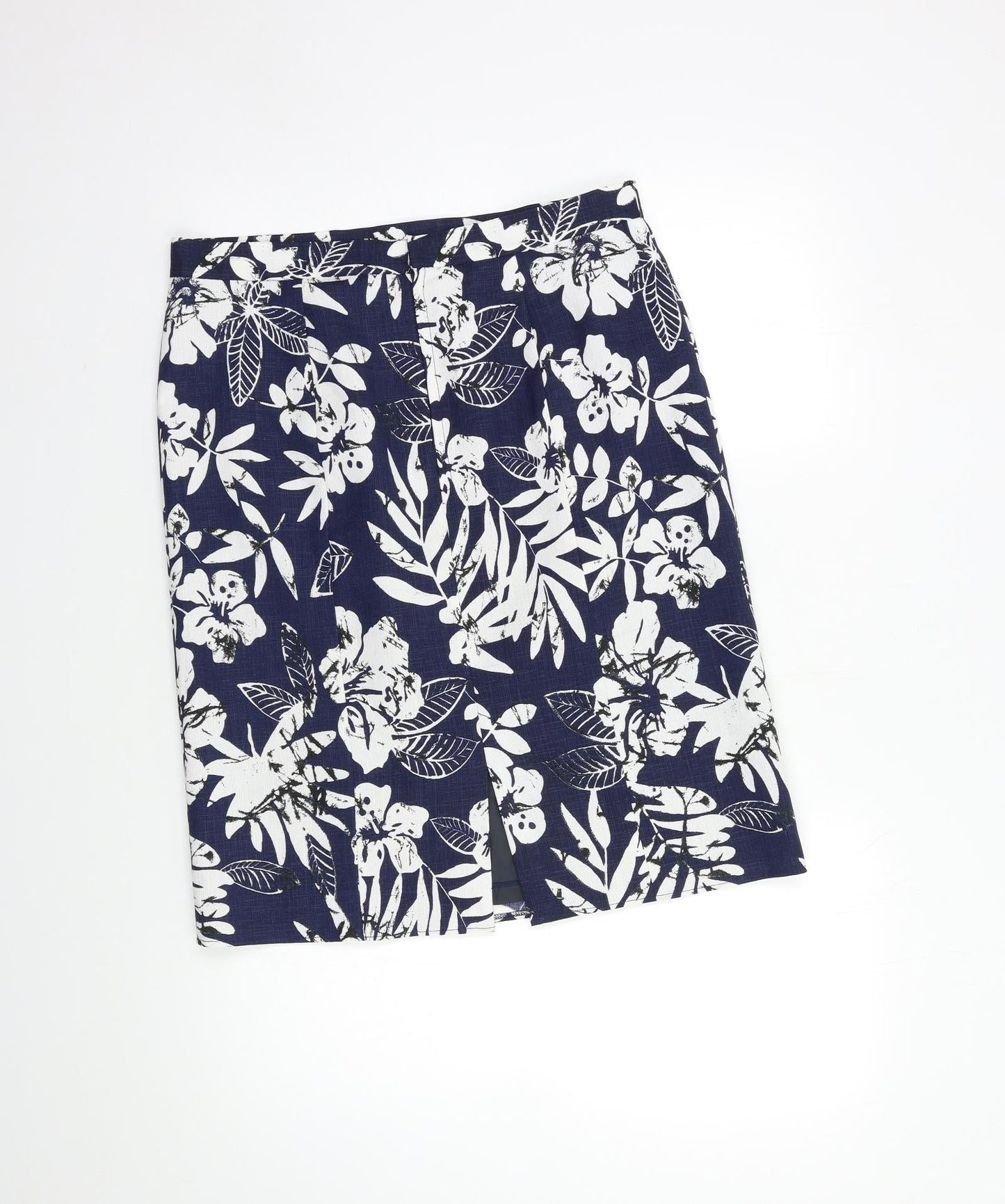 Preworn Womens Blue Floral  Straight & Pencil Skirt Size 30 in