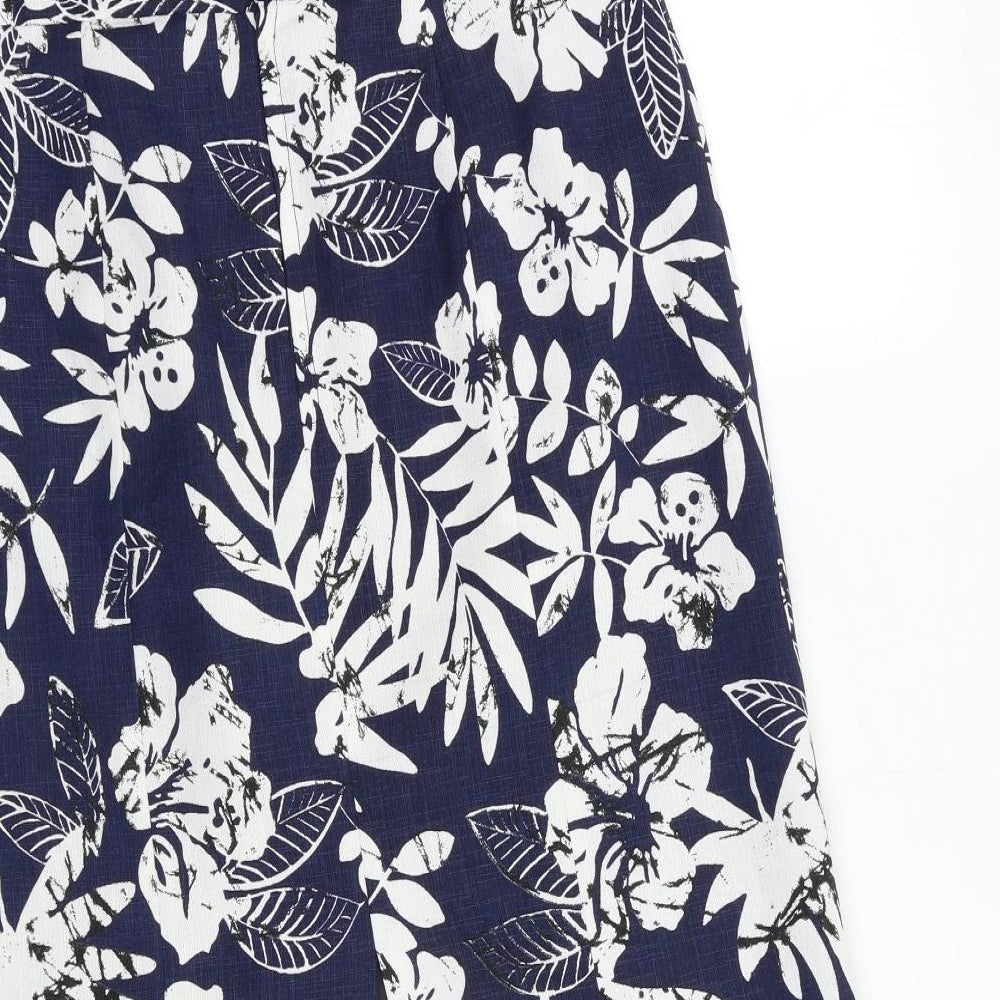 Preworn Womens Blue Floral  Straight & Pencil Skirt Size 30 in