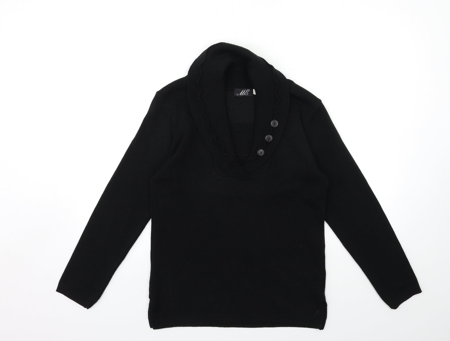ME Womens Black  Knit Pullover Jumper Size S