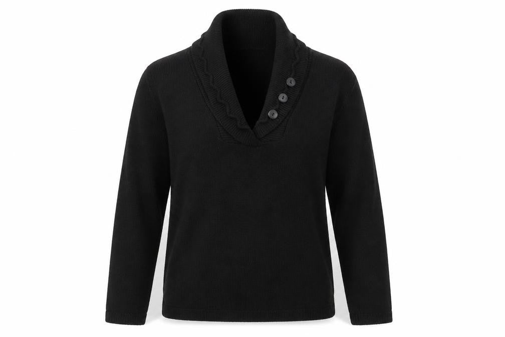 ME Womens Black  Knit Pullover Jumper Size S