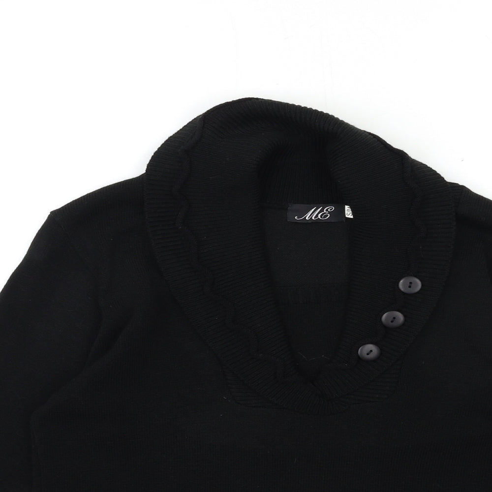 ME Womens Black  Knit Pullover Jumper Size S