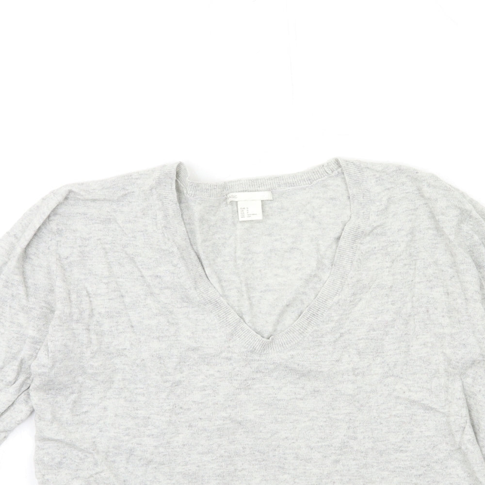 H&M Womens Grey  Knit Pullover Jumper Size S