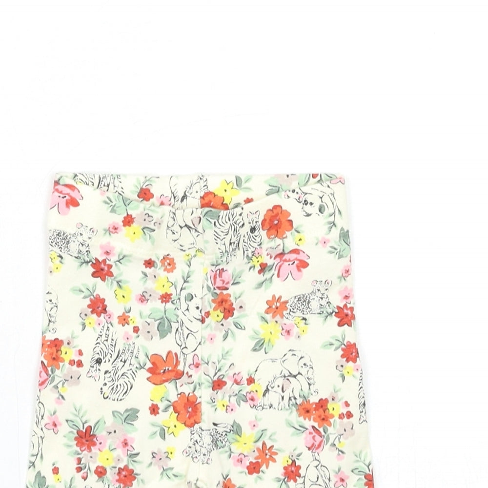 Nutmeg Baby Beige Floral  Capri Trousers Size 3-6 Months