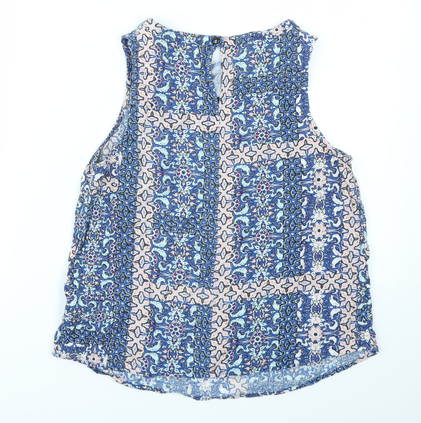 New Look Womens Blue Geometric  Basic T-Shirt Size 10
