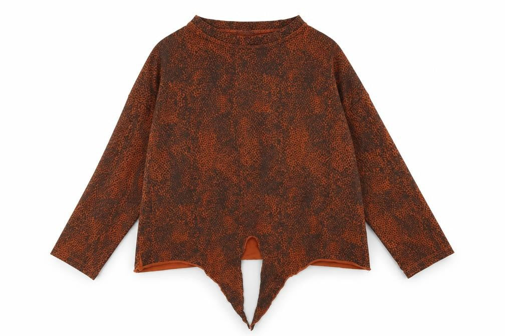 Front view of Alexara women’s multicoloured animal print jumper, size M