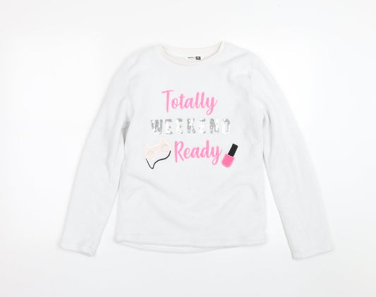 Pep&co Girls White   Top Pyjama Top Size 11-12 Years