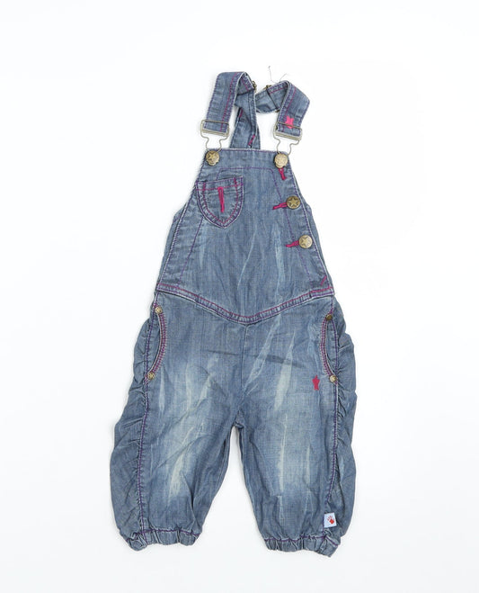 Molo Jean Girls Blue  Denim Dungaree One-Piece Size 3-6 Months