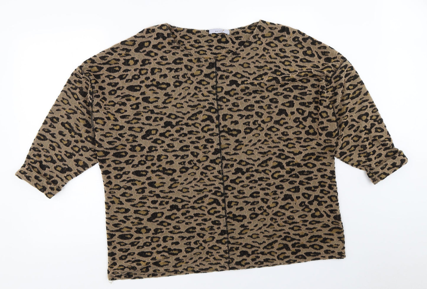 Per Una Womens Beige Animal Print  Pullover Jumper Size 18