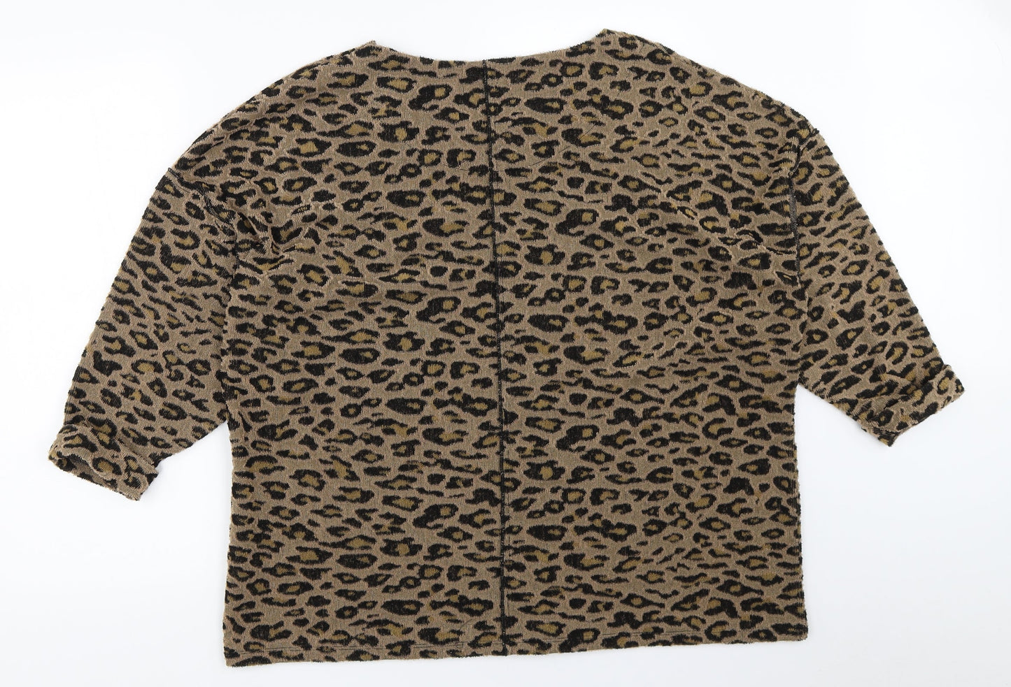 Per Una Womens Beige Animal Print  Pullover Jumper Size 18