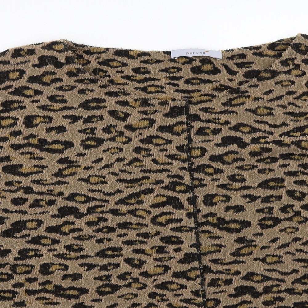 Per Una Womens Beige Animal Print  Pullover Jumper Size 18